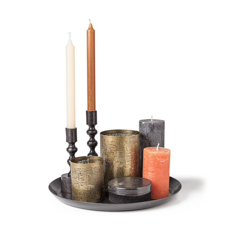 Dinerkaarshouder met bollen - zwart - 20 cm