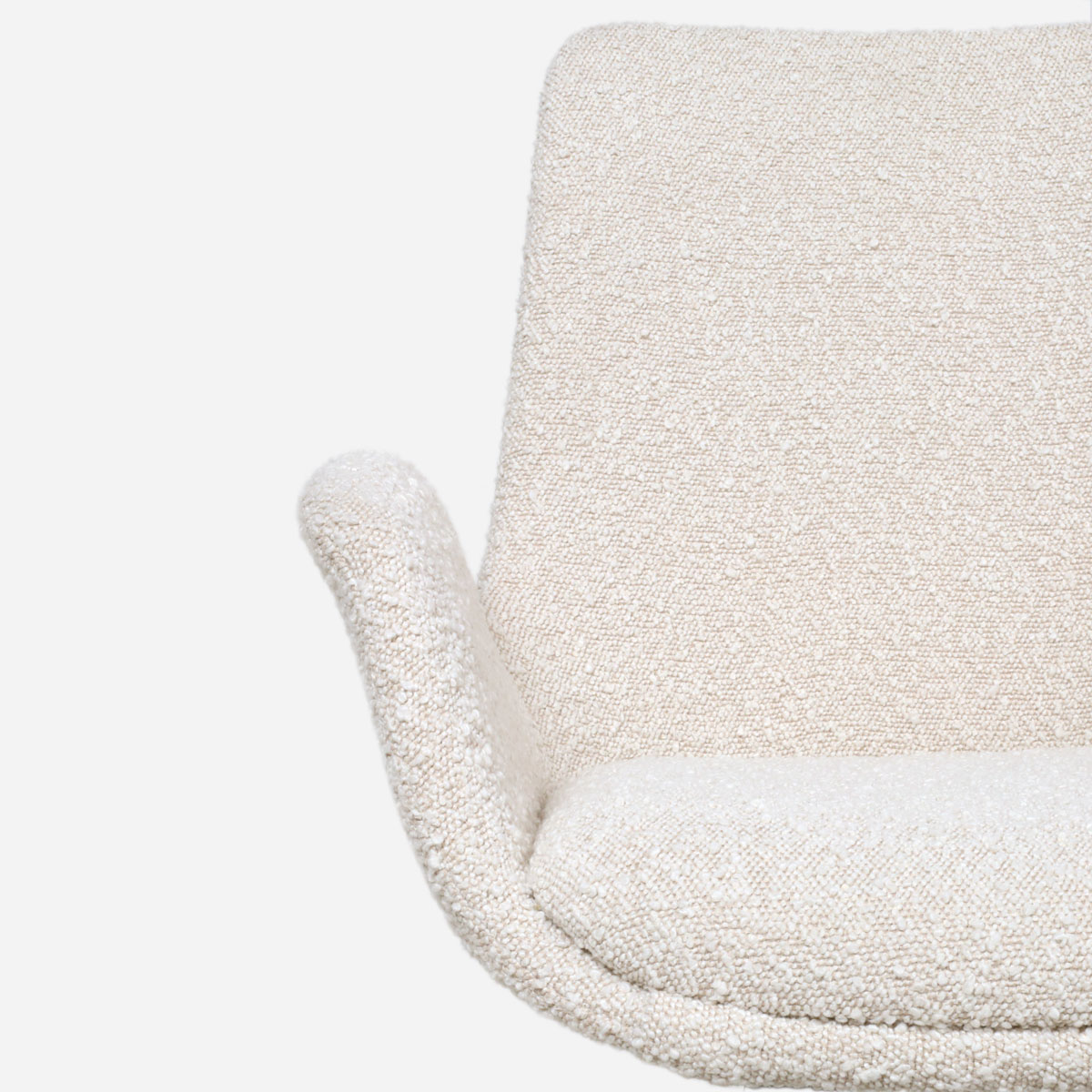 Bureaustoel Nout-Eef bouclé beige - wit onderstel
