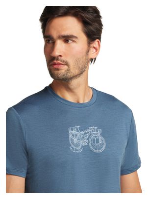T-shirt Technique Icebreaker Merino 150 Tech Lite Adventure Ride Bleu