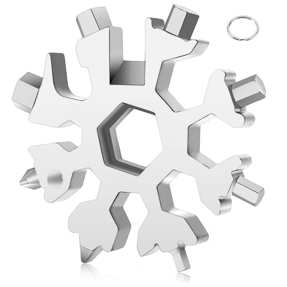 18in1 Multitool Werkzeug Edelstahl Schneeflocke Flaschenöffner / Schraubendreher   Schlüsselring