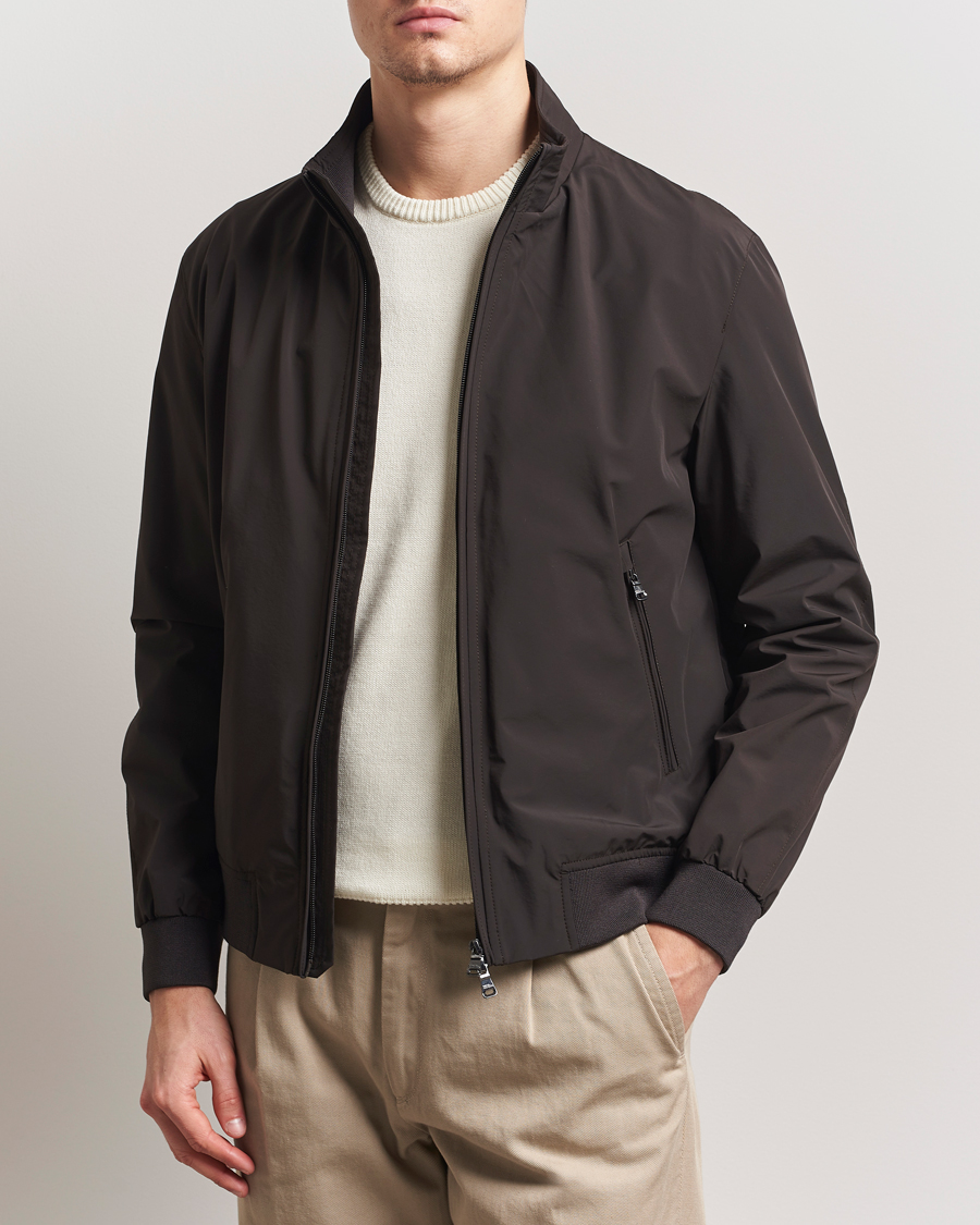 Oscar Jacobson Bomber Nylon Jacket Brown