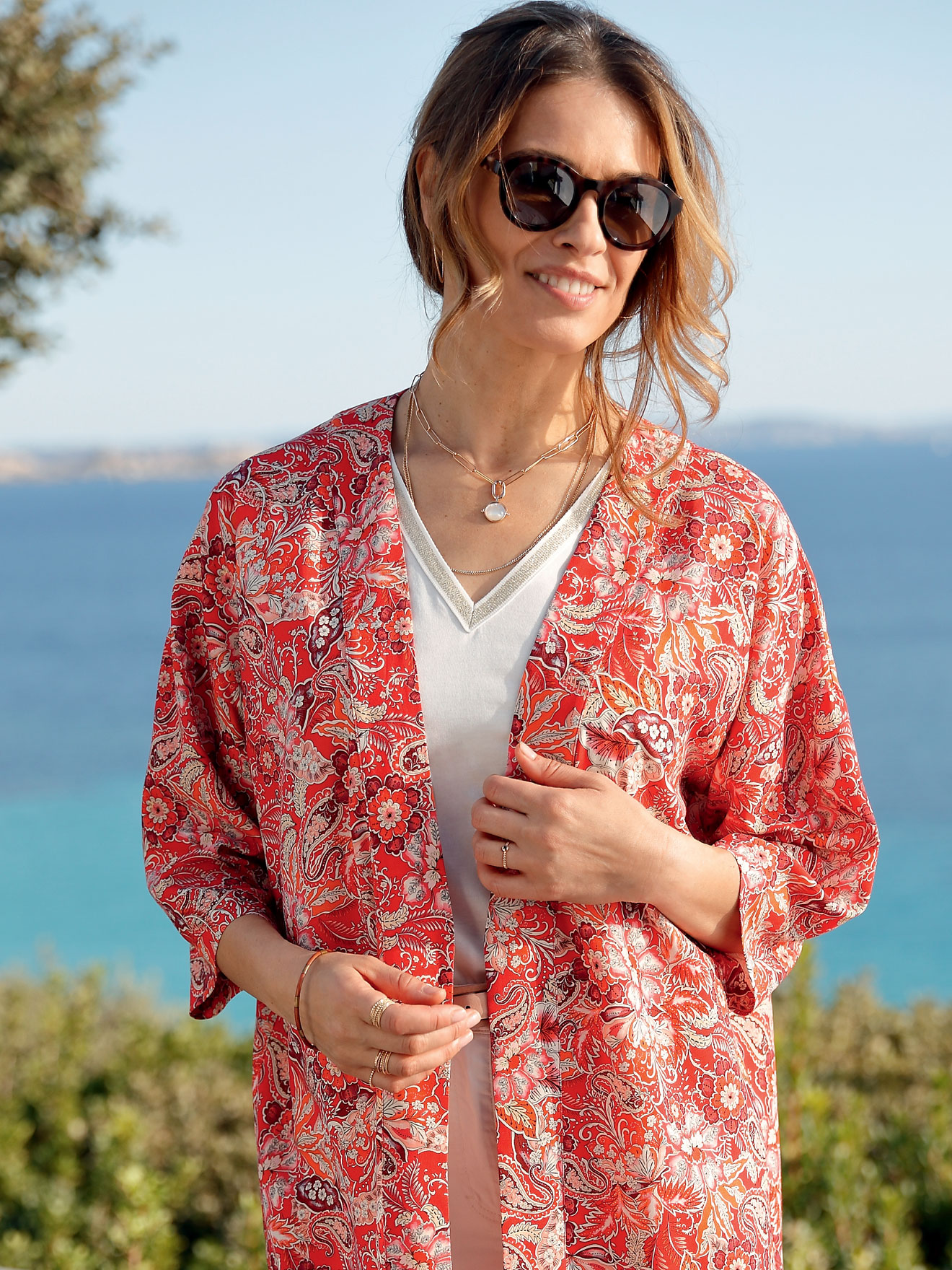 Veste longue forme kimono