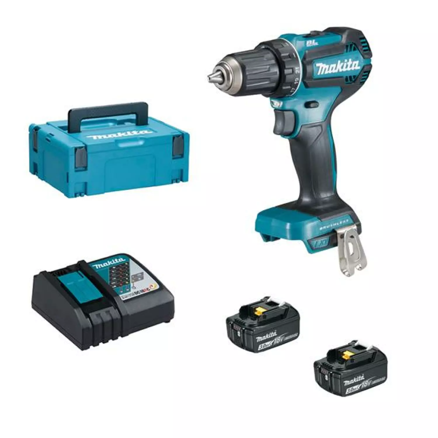 Makita DDF485RFJ 18V Li-Ion accu boor-/schroefmachine set (2x 3.0Ah) in Mbox - koolborstelloos