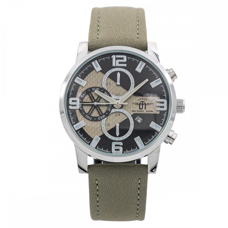 Montre Homme M. JOHN bracelet Cuir Gris