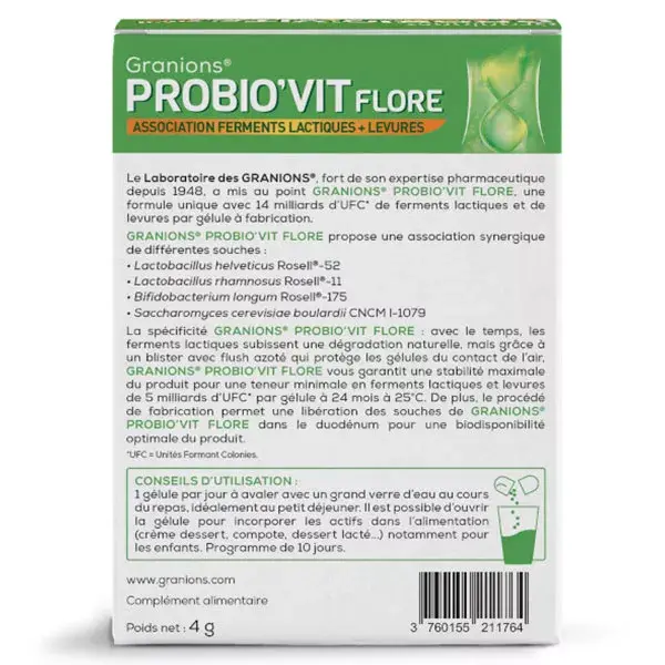 Granions Probio'Vit Flore 10 gélules