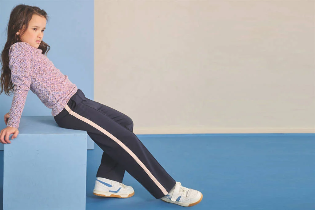NONO regular casual broek donkerblauw