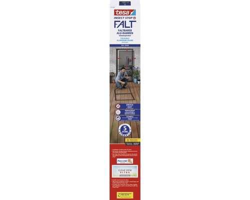 tesa Insect Stop FALT hordeur, vouwframe, antraciet, 100x220 cm