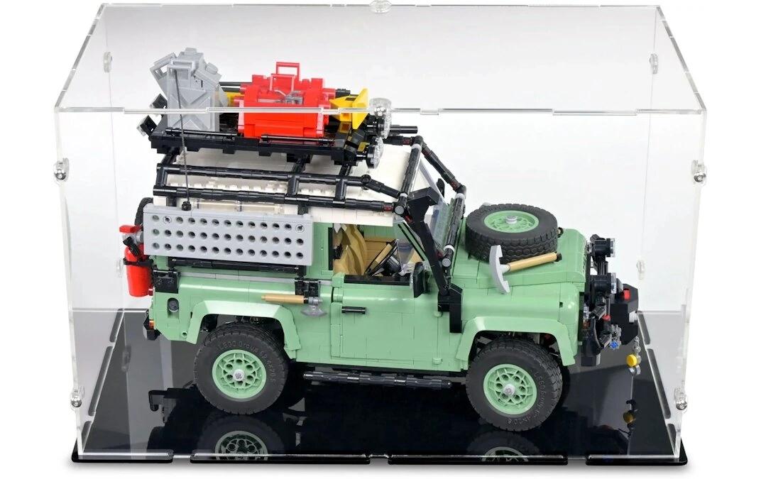 Baukasten Acryl-Display für LEGO 10317 Land RoverAcry-Display-Box mit schwarzem Boden für LEGO Land Rover Classic Defender 90