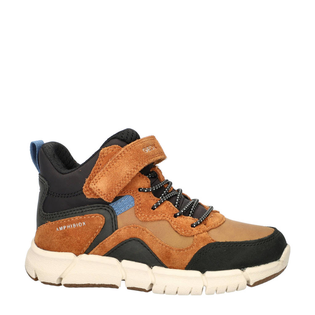Geox J Flexsneakers cognac/zwart