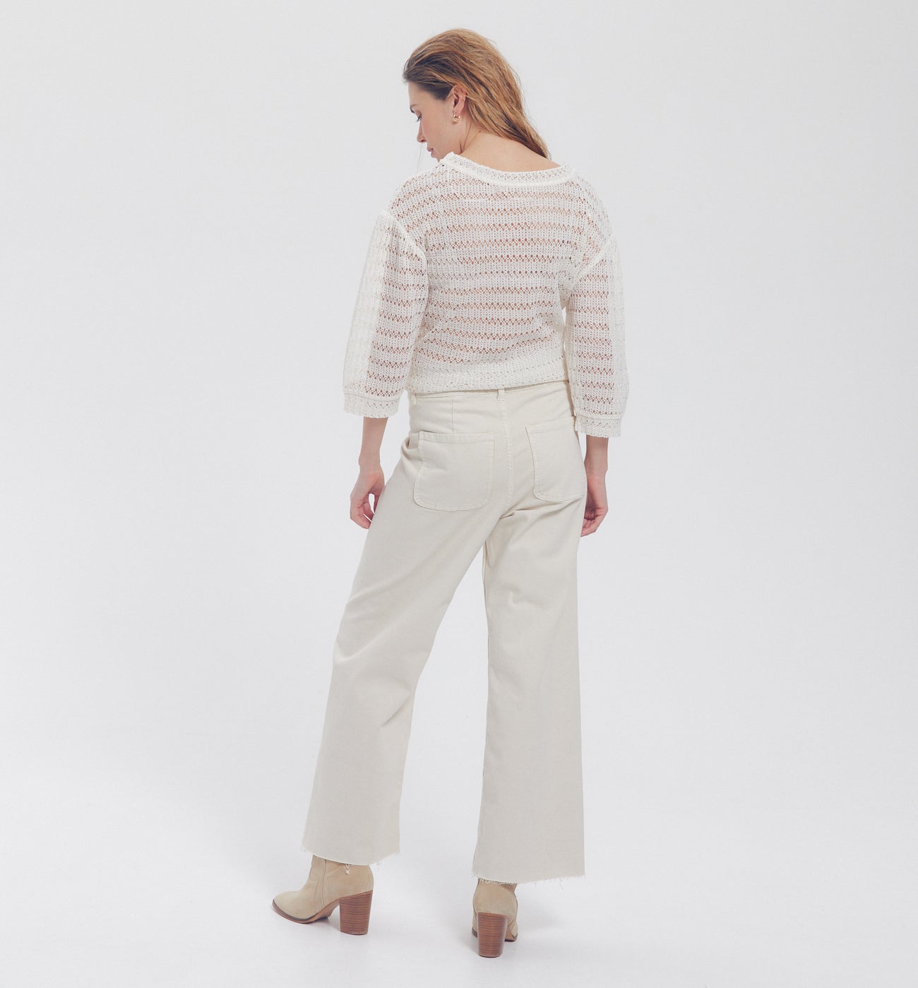 Top au crochet Femme - Beige