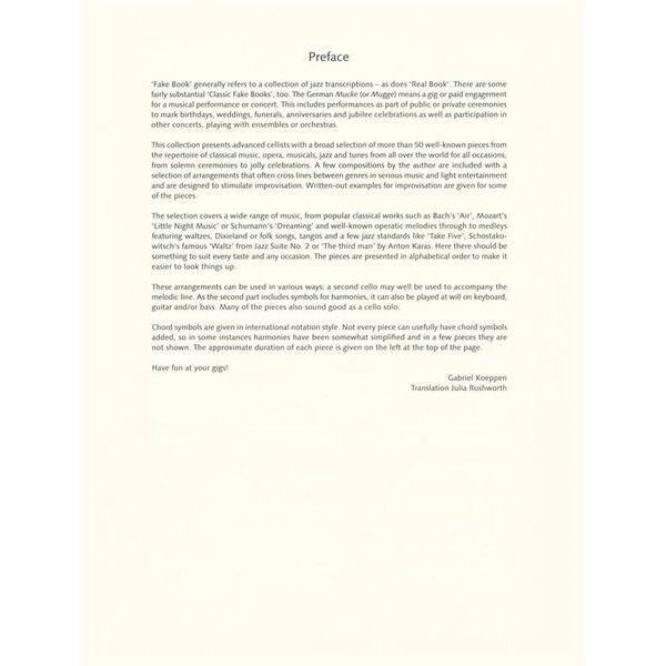 Schott Cello Fake Book
