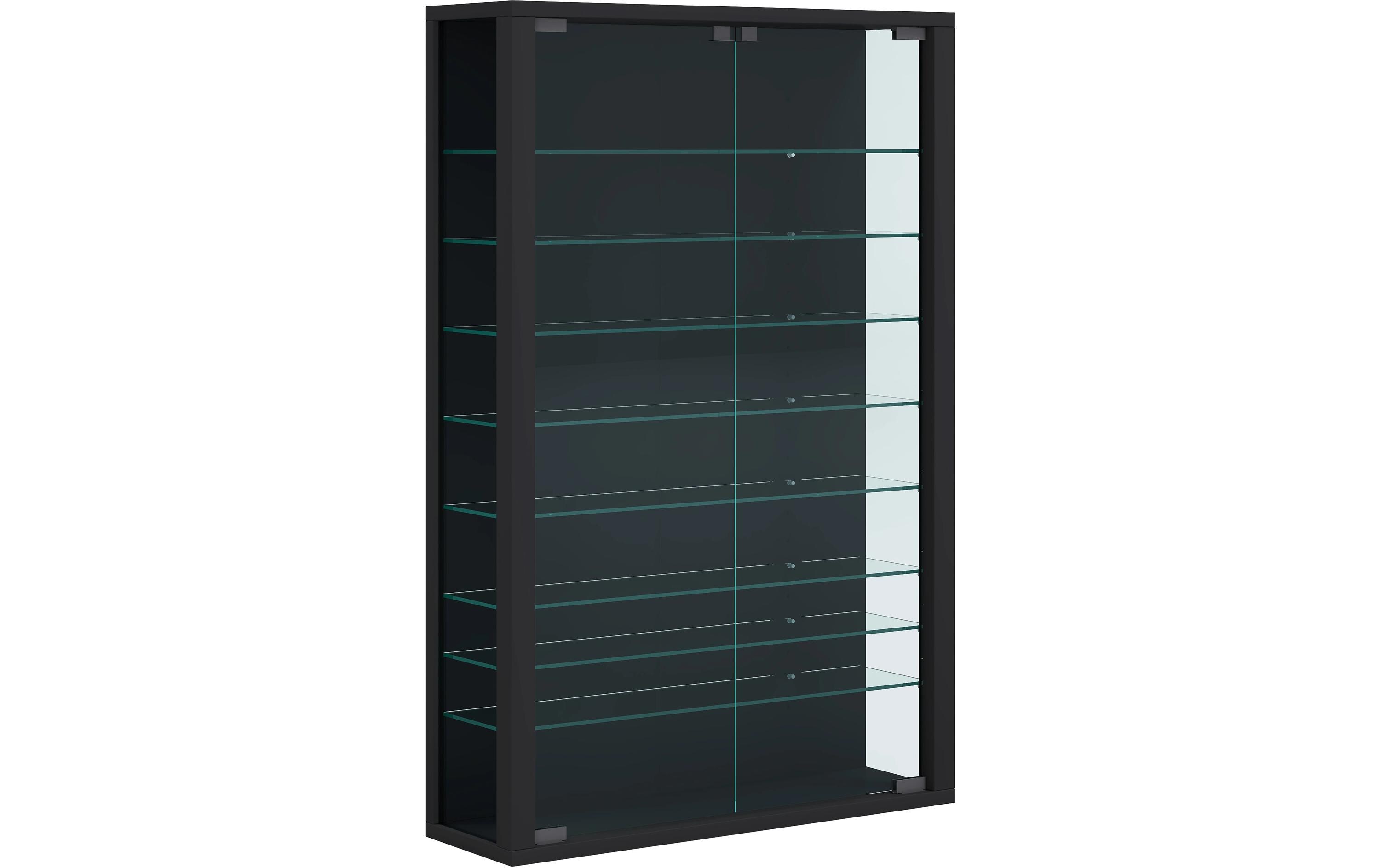 Vitrine Vitrosa Mini 59 x 91.3 cm, Schwarz<br>Hängevitrine für die Wandmontage