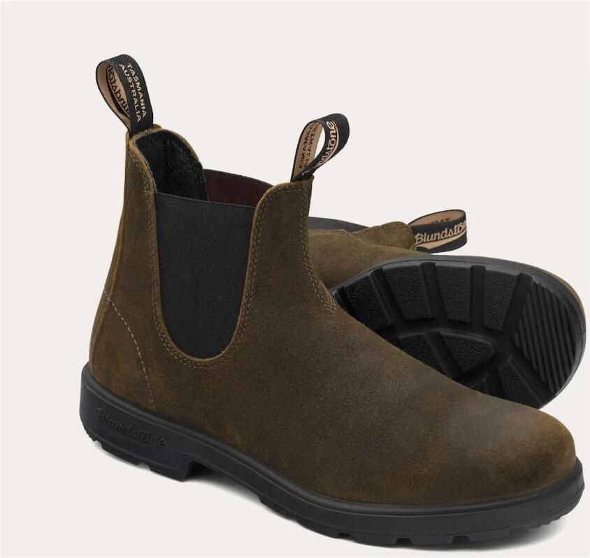 Blundstone Chelsea Laarzen Loop in Stijl met Dark Olive Breast Beatle El Side Boot Input Crust Groen Unisex