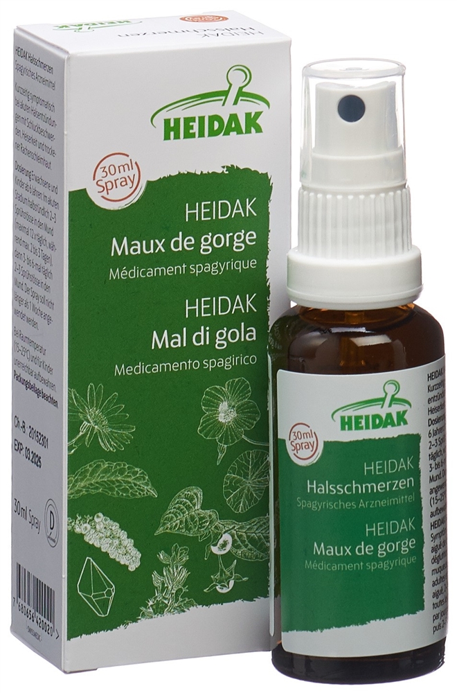 HEIDAK Halsschmerzen<br>30 ml, Flasche, Spray zur Anwendung in der Mundhöhle, Lösung