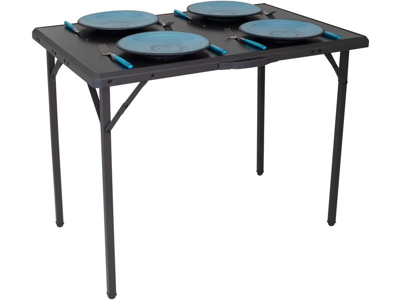 Eurotrail Campingtisch Rouen Leichter Aluminiumtisch mit klappbaren Beinen und verstellbaren Füssen