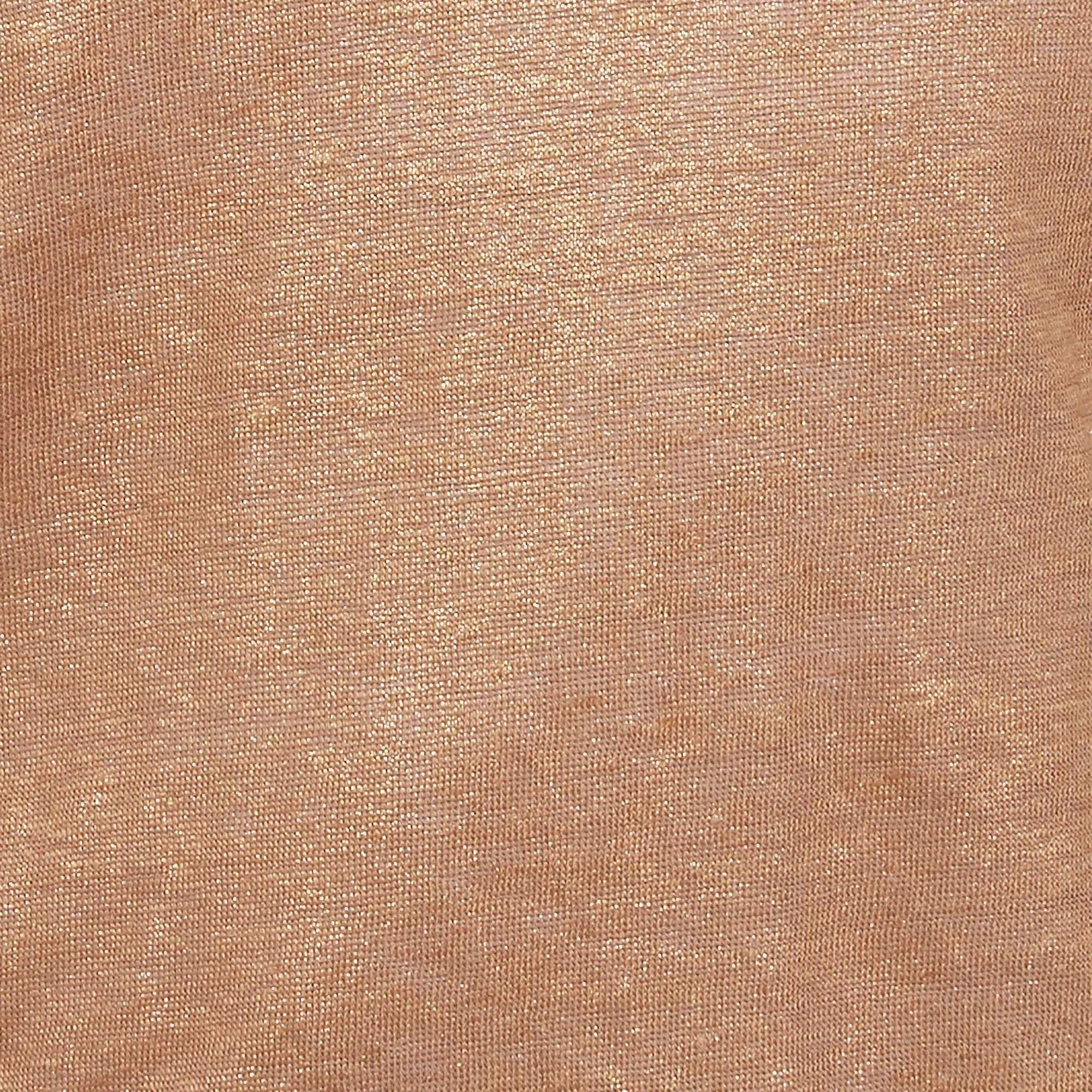 Tee-shirt col V en lin| Beige