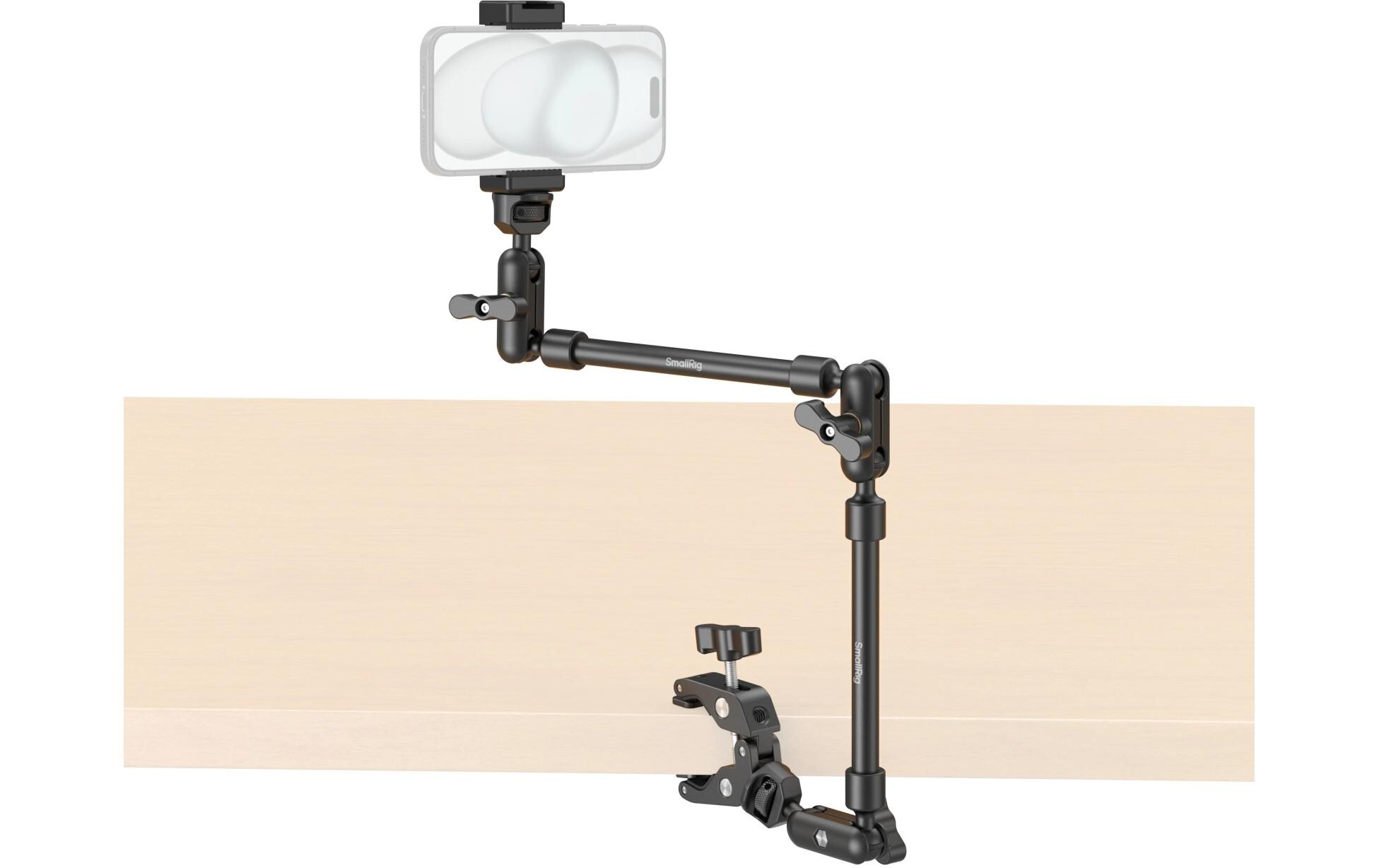 Magic Arm für Desktop-Aufnahmen mit Crab Clamp KitAufnahmelösung für Smartphones, Webcams und Action-Kameras