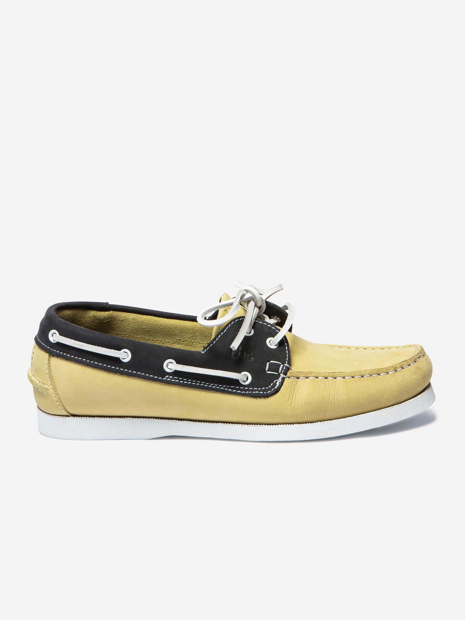 Chaussures Bateau Homme Semelle Grip Cuir Jaune