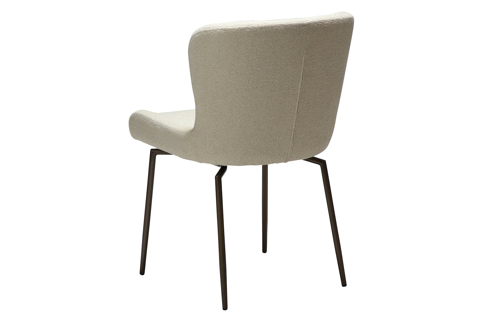 Glam spisestol Med sving og autoretur. Tekstil Bouclé Frosted Almond med antikk messing ben