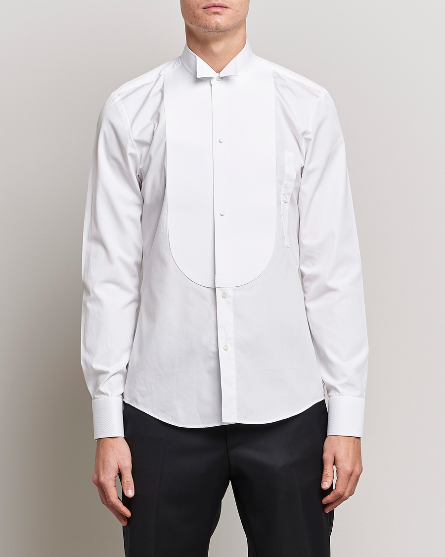 Stenströms Slimline Astoria Stand Up Collar Evening Shirt White