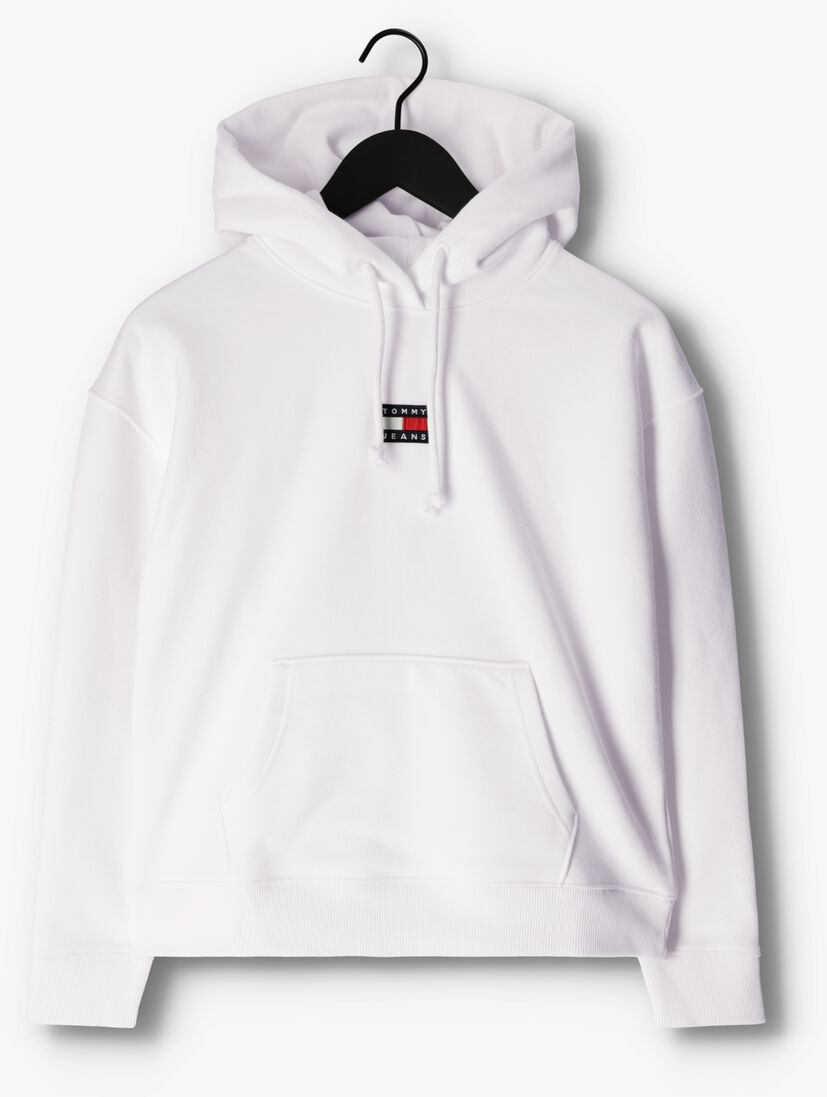 TOMMY JEANS witte tommy jeans sweater tjw tommy center badge hoodie