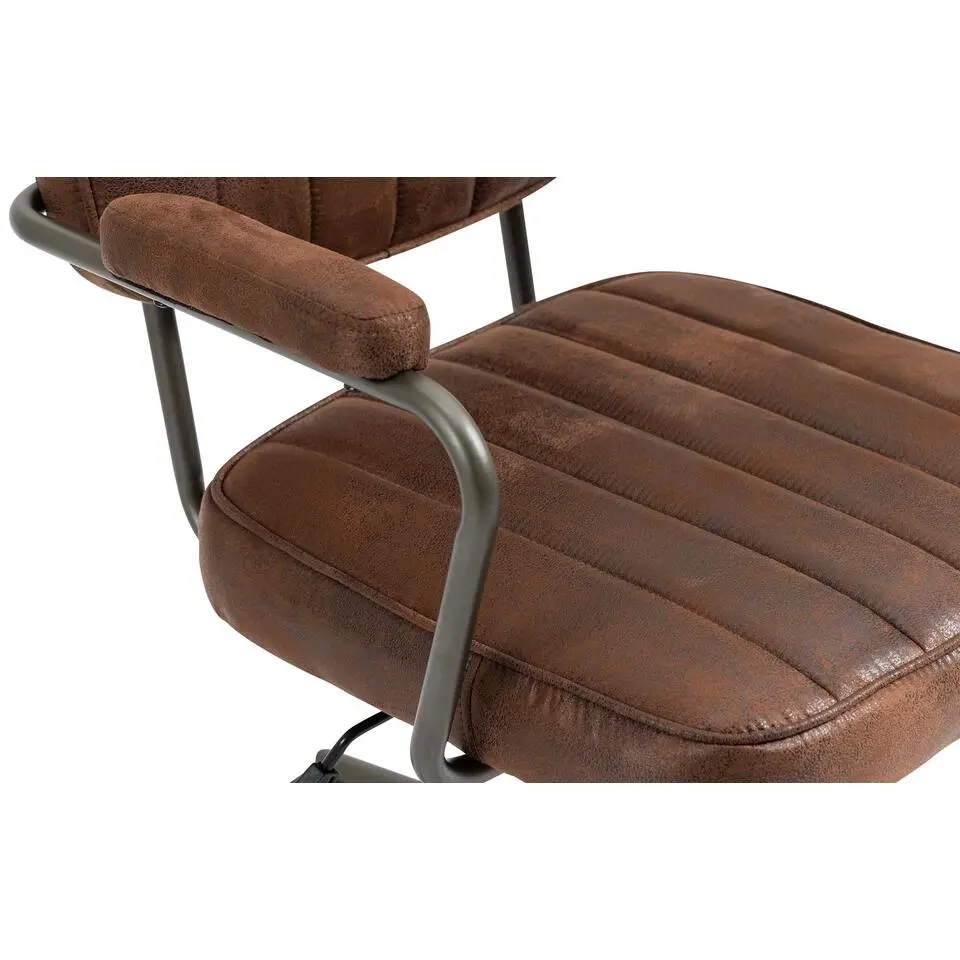 CLP Bureaustoel Natrona zwart Frame - Kunstleer - cognac