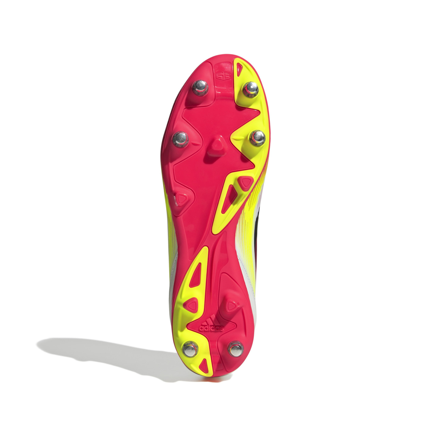 Adidas F50 League IJzeren-Nop Voetbalschoenen (SG) Wit Rood Zwart Geel