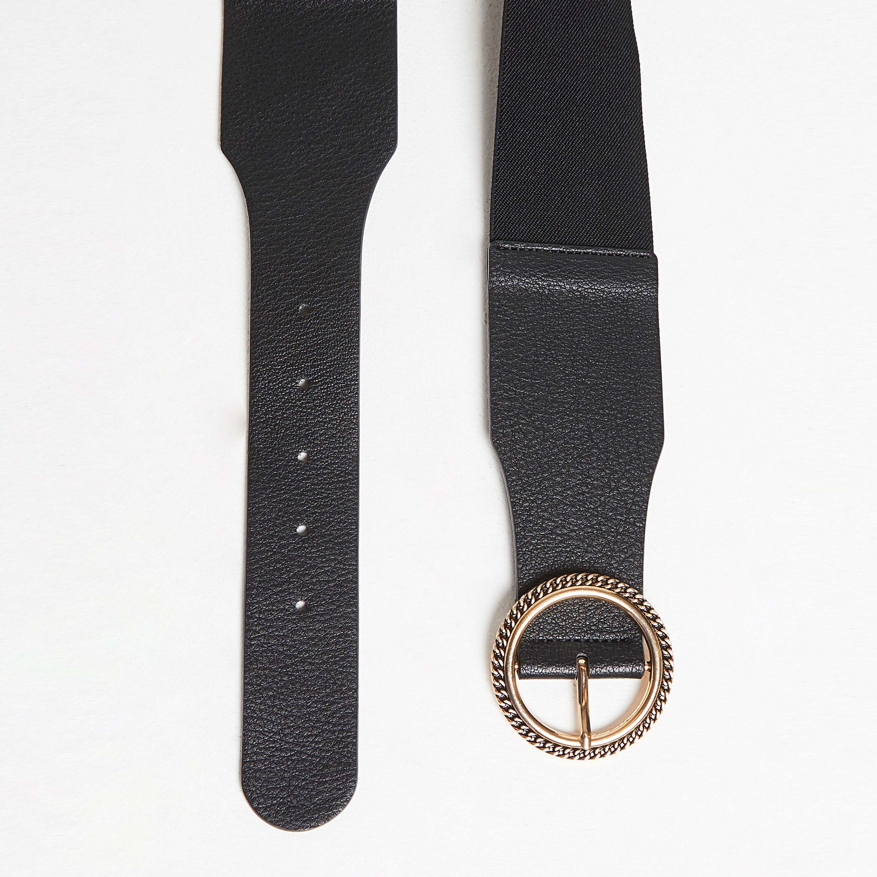 Ceinture élastiquée au dos femme - NOIR