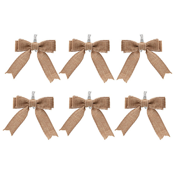 Assortiment de 6 nœuds en jute à suspendre couleur doré