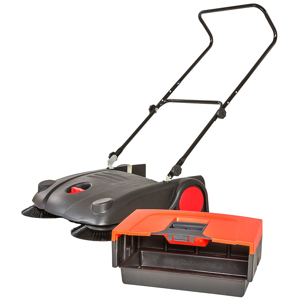 tectake® Handkehrmaschine, mit 2 Hauptkehrwalzen und 2 Seitenbesen, Kehrbreite 70 cm, inklusive Lenkrolle