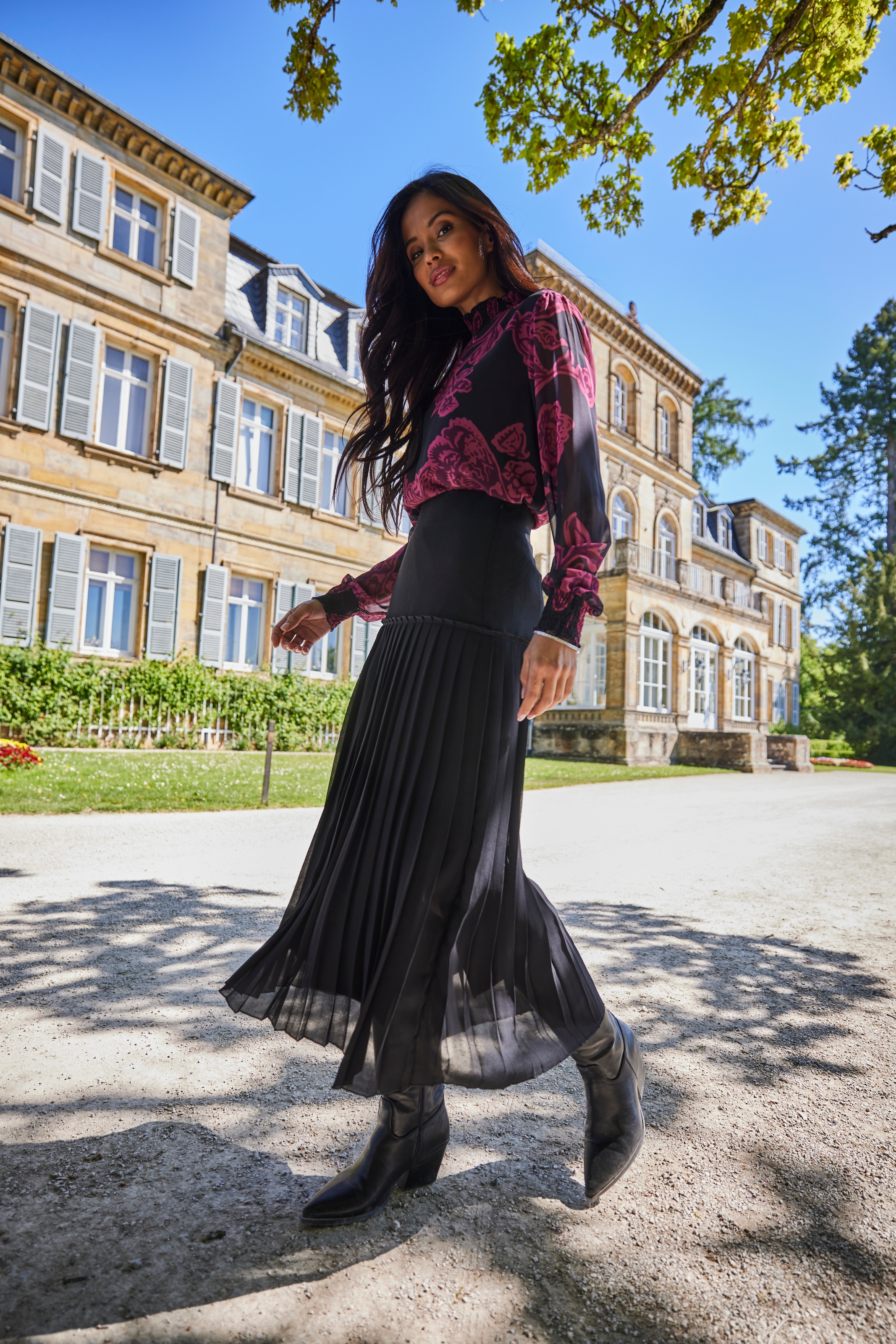 Aniston SELECTED Plisseerock , aus edlem Chiffon - NEUE KOLLEKTION