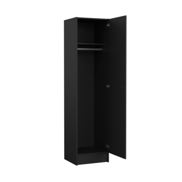 Opbergkast 1-deurs Cosmo zwart gelakt spaanplaat 200 x 49,2 x 47,1 cm