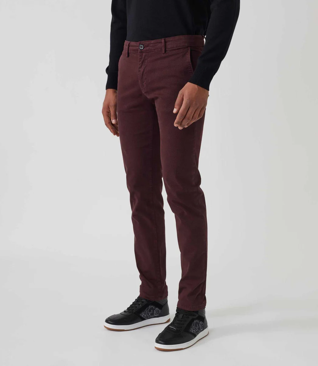 Chino imprimé bordeaux 