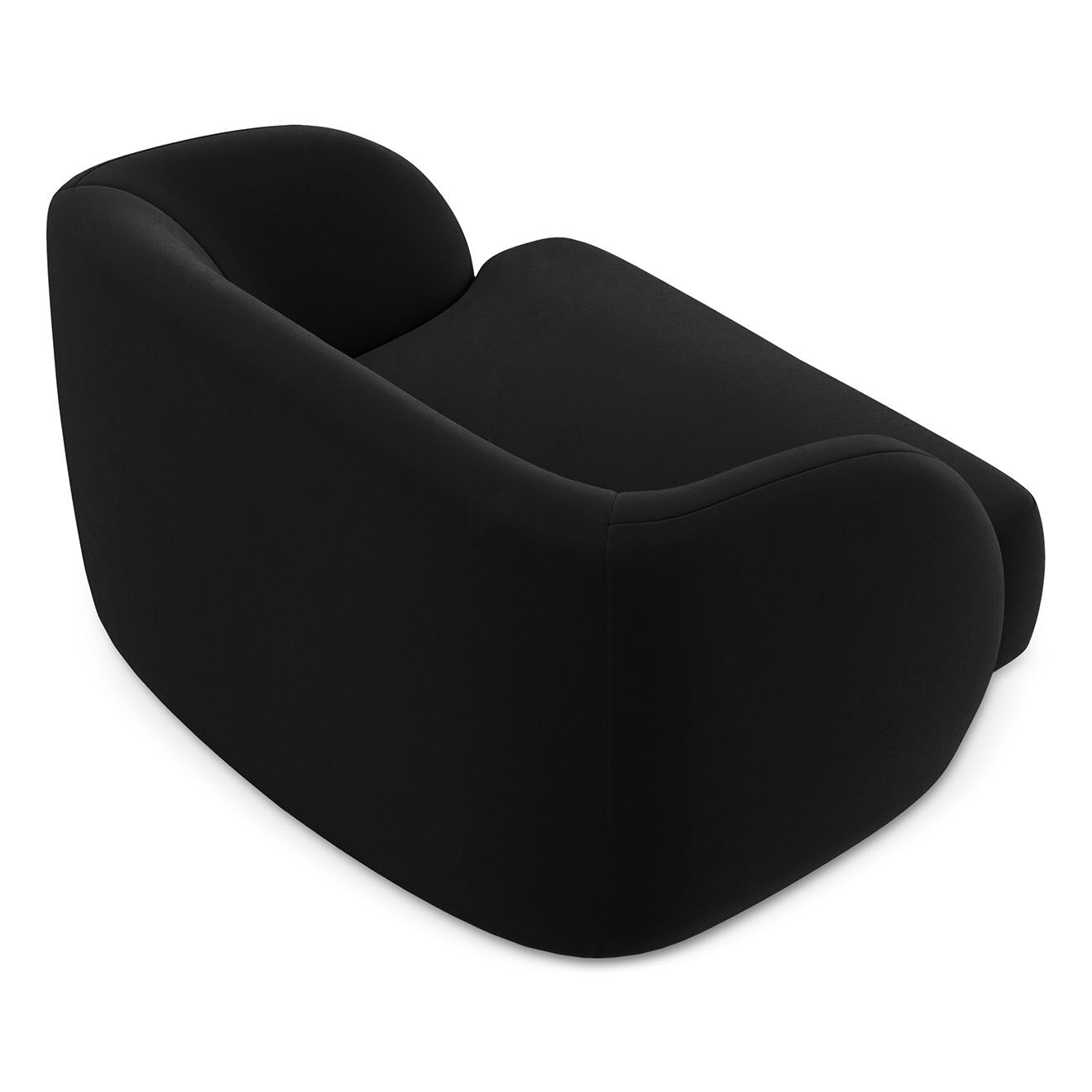Micadoni Limited Edition Fauteuil en Velours Miley noir - 109x85x74 cm