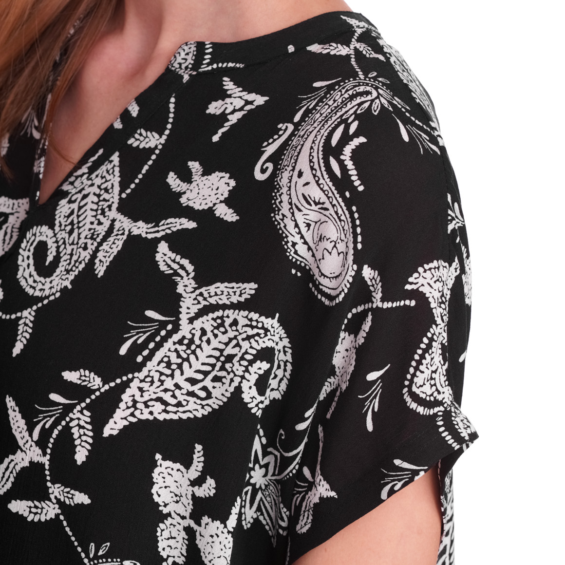 Gina Benotti Damen Bluse aus Viskose schwarz / weiss