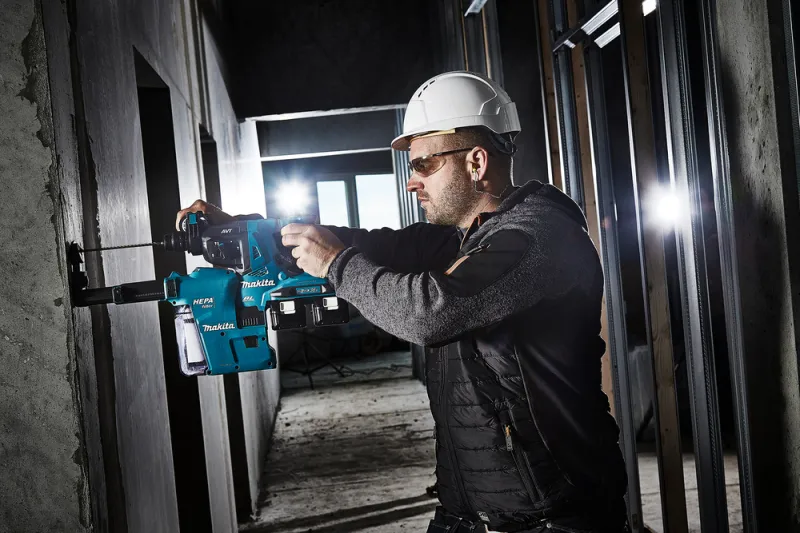 Makita DHR280ZWJ Batteridrevet stempel, 2X18 V, SDS-PLUS, 2,8J LED, VACUUM, Uden batteri og oplader!
