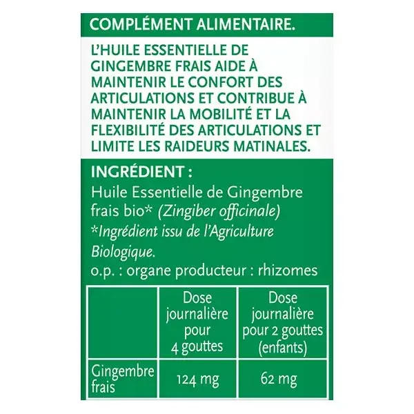 Óleo Essencial de Gengibre Fresco Orgânico Phytosun Arôms 5ml
