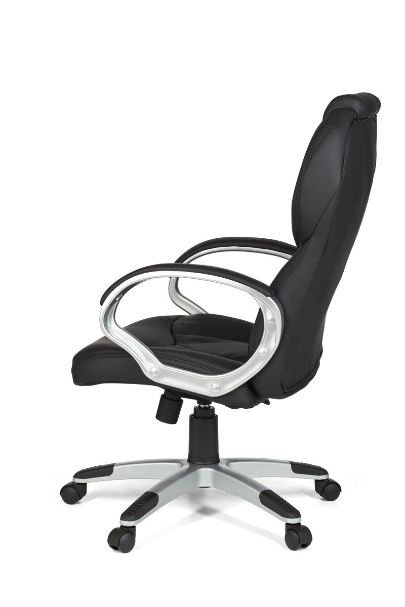 KADIMA DESIGN Chefsessel PALERMO, Lendenwirbelstütze, Wippmechanik, Nylon-Fußkreuz, schwarz/braun