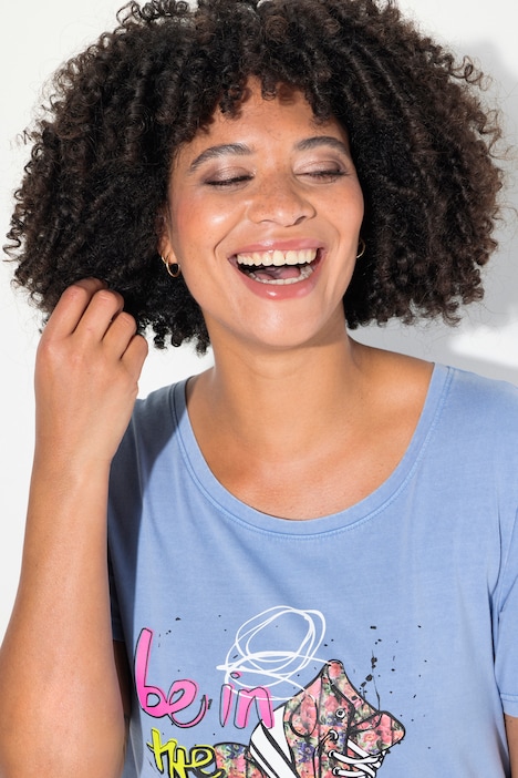 T-Shirt, Sneaker-Motiv, Rundhals, Halbarm