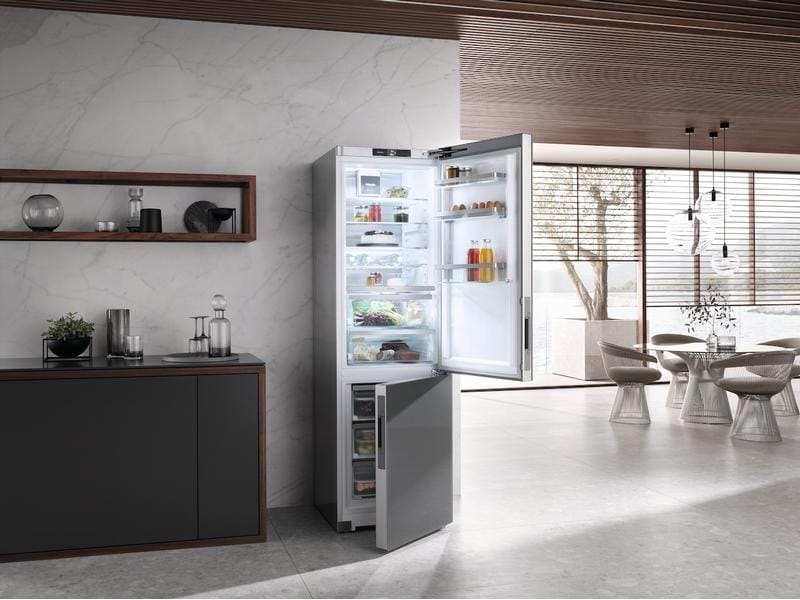 Miele Kühl-Gefrierkombination KFN 4898 AD Grau, Rechts Kombigerät mit Kühlschrank und Gefrierschrank