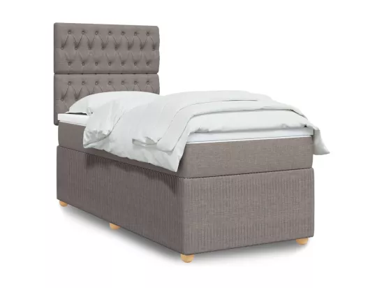 Sommier à lattes de lit avec matelas Taupe 90x190 cm Tissu