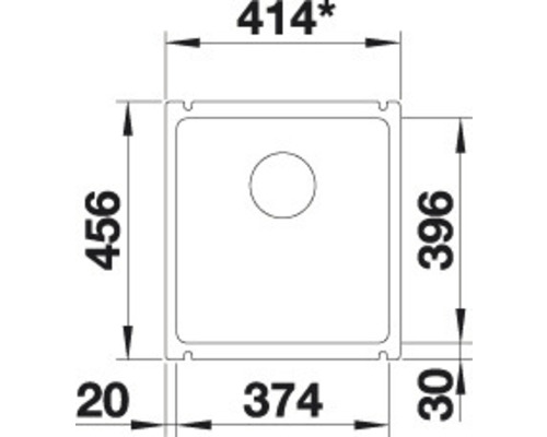 Blanco SUBLINE 375-U spoelbak, 414 x 456 mm, basalt, 523731