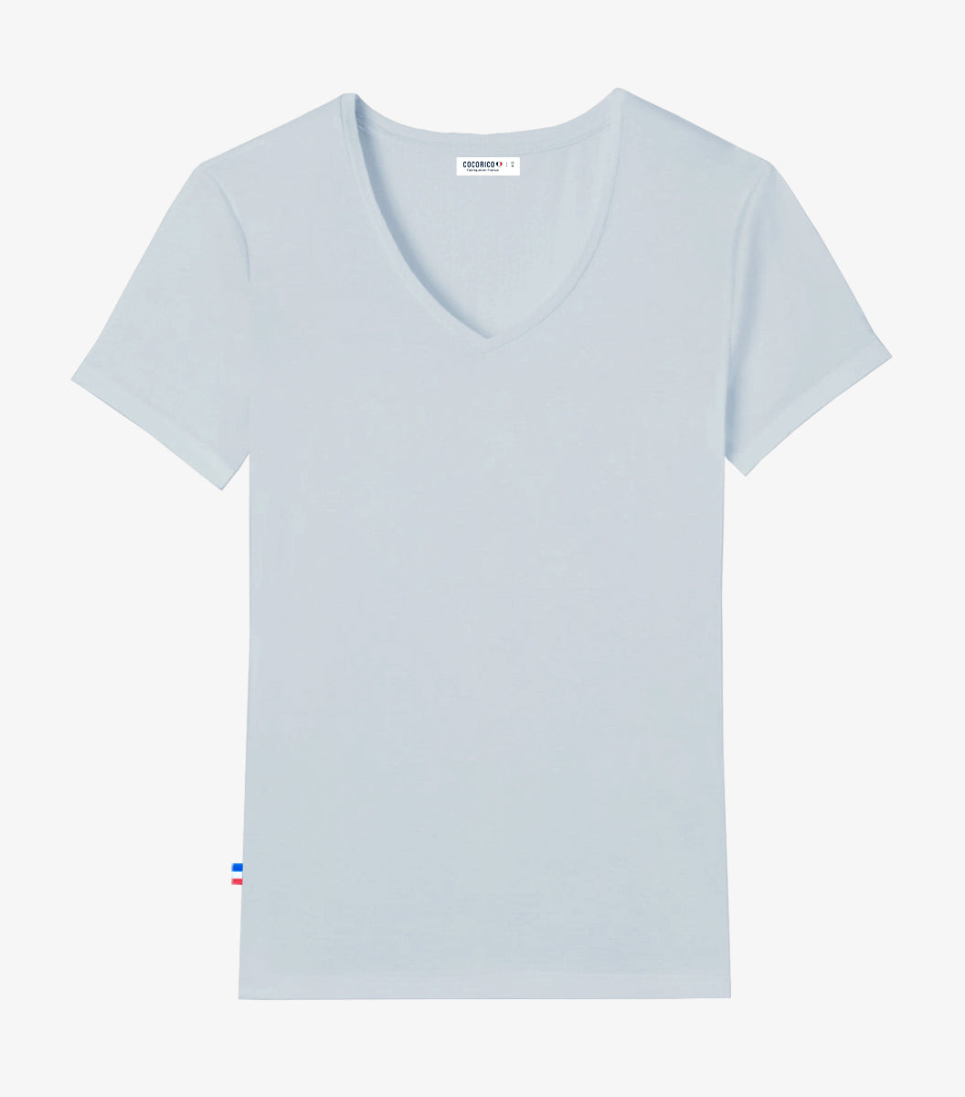 T-shirt col V Femme Ciel - Intemporel