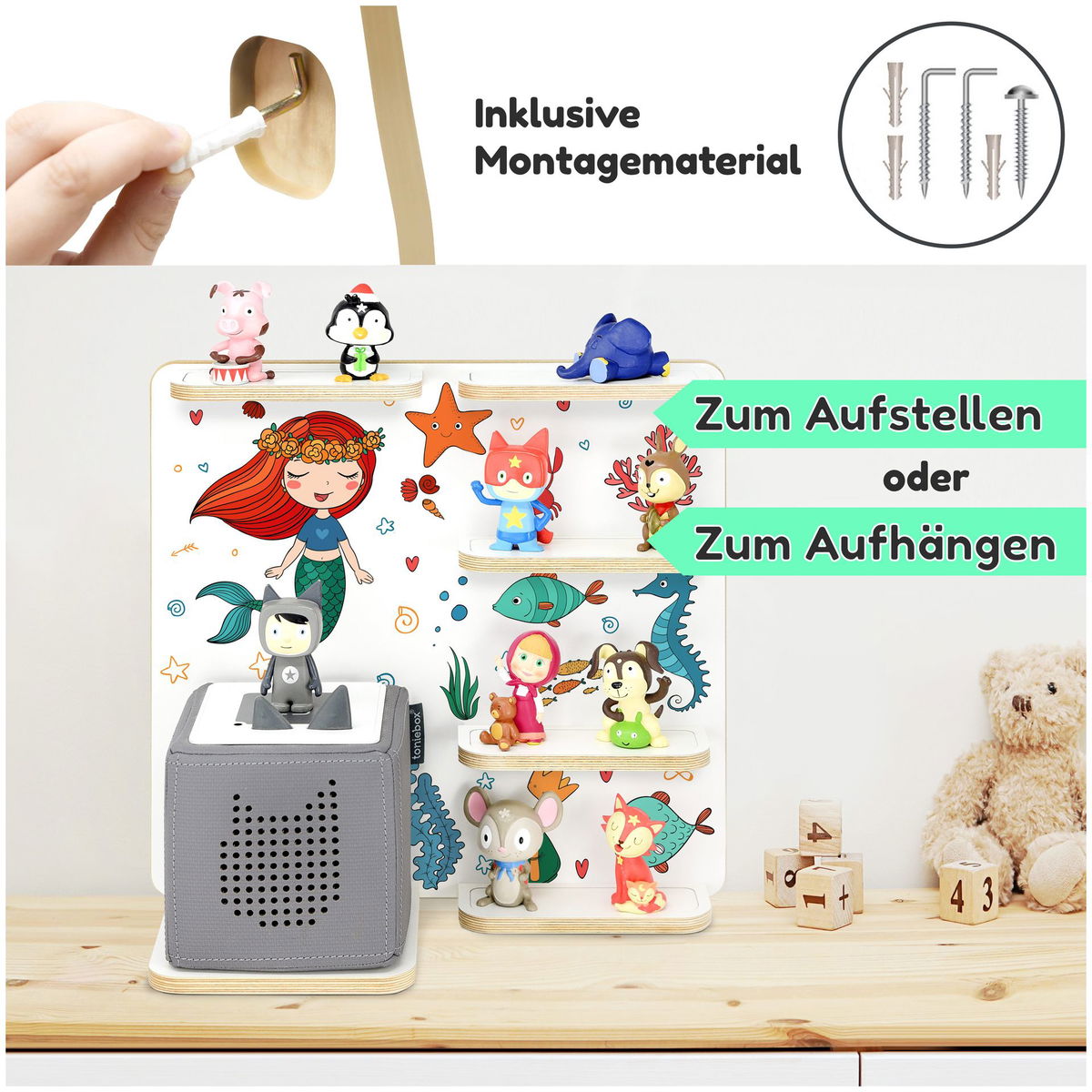 stadteckenstadtecken   Regal für Toniebox 1 und 2 erweiterbar Meerjungfrau