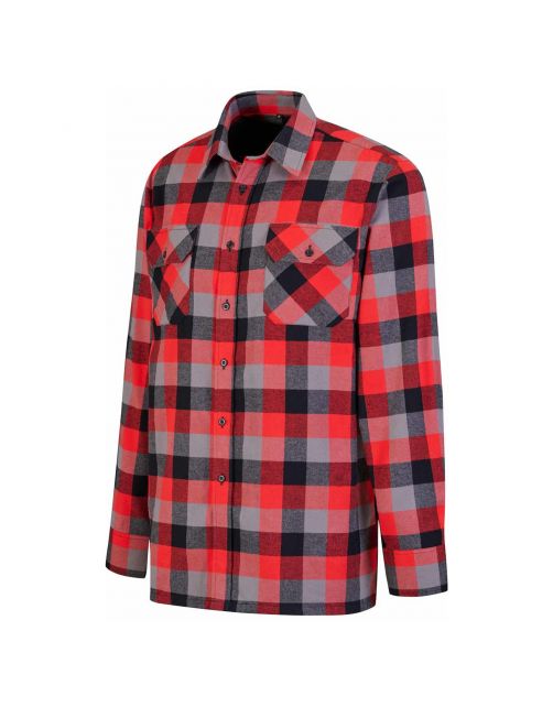 Storvik Blouse Flanel Dawson Rood&Zwart - Werkkleding