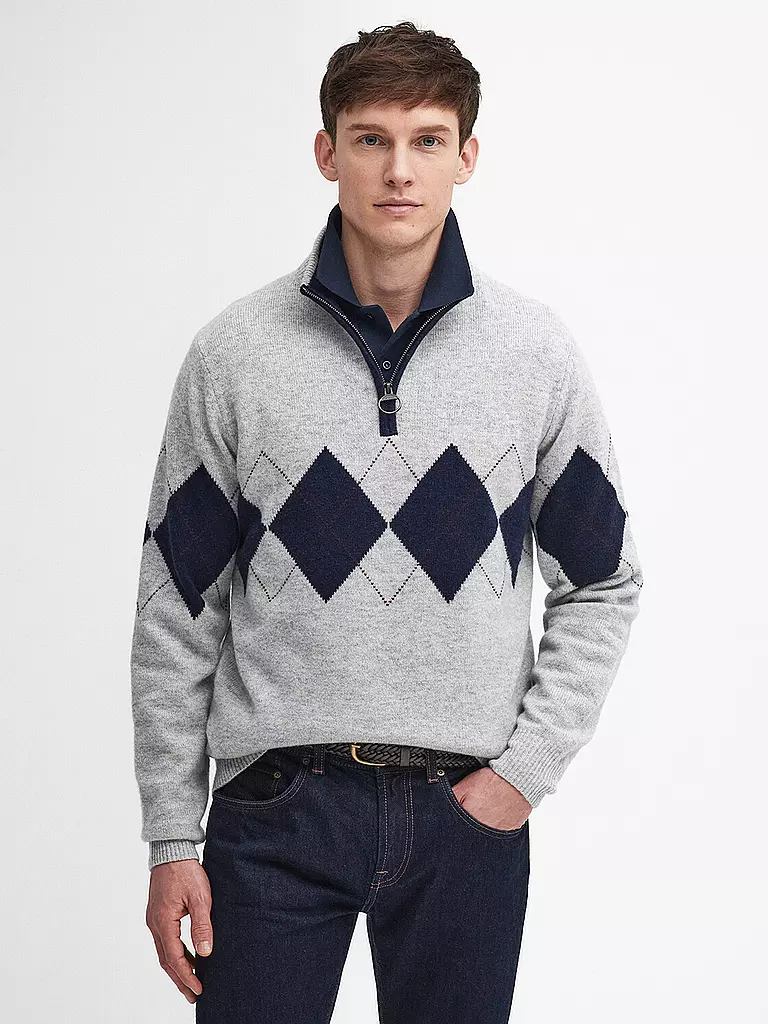 BARBOUR Troyer Pullover HARTFIELD hellgrau