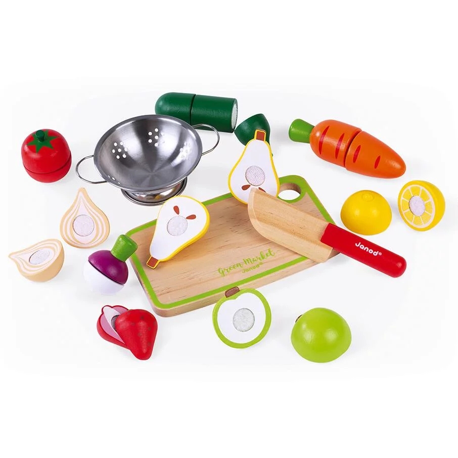 MAXI SET - FRUITS & LÉGUMES À DÉCOUPER - EN BOIS