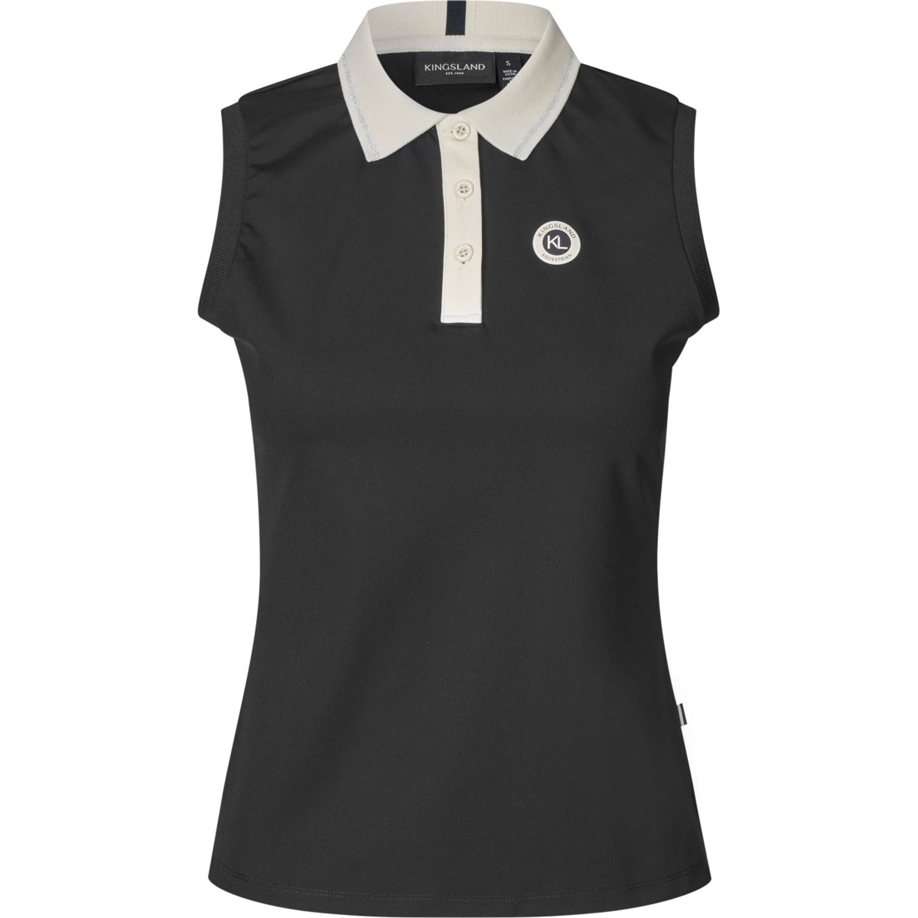 Kingsland Poloshirt KLLaura Mouwloos Zwart