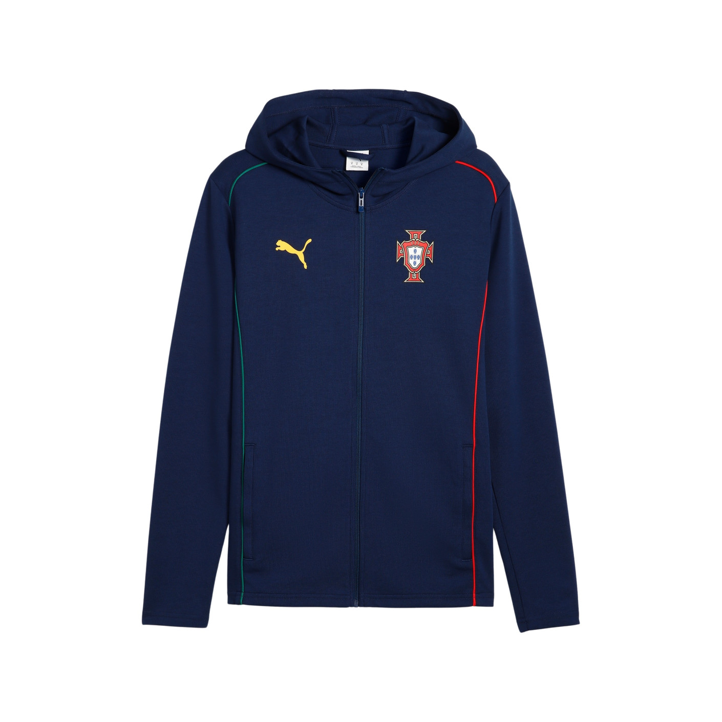 PUMA Portugal Casuals Trainingspak Full-Zip 2025-2026 Donkerblauw Geel Rood