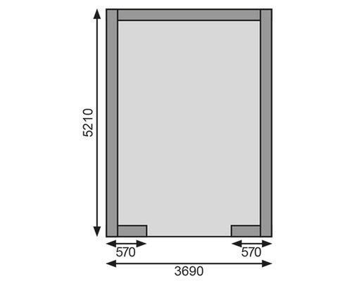 Enkele garage Karibu Pahlen met bloembak 387 x 537 cm naturel